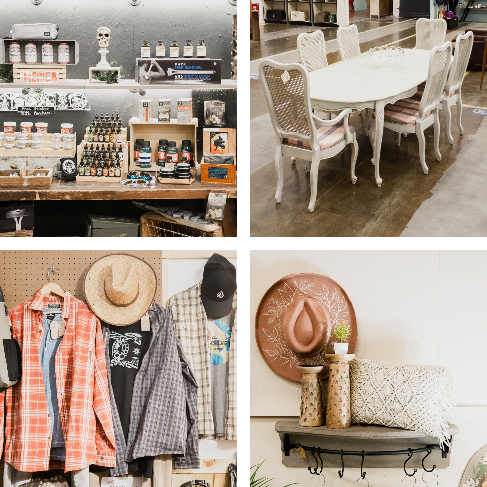 Vintage furniture and décor inside Miss Lucille's Marketplace